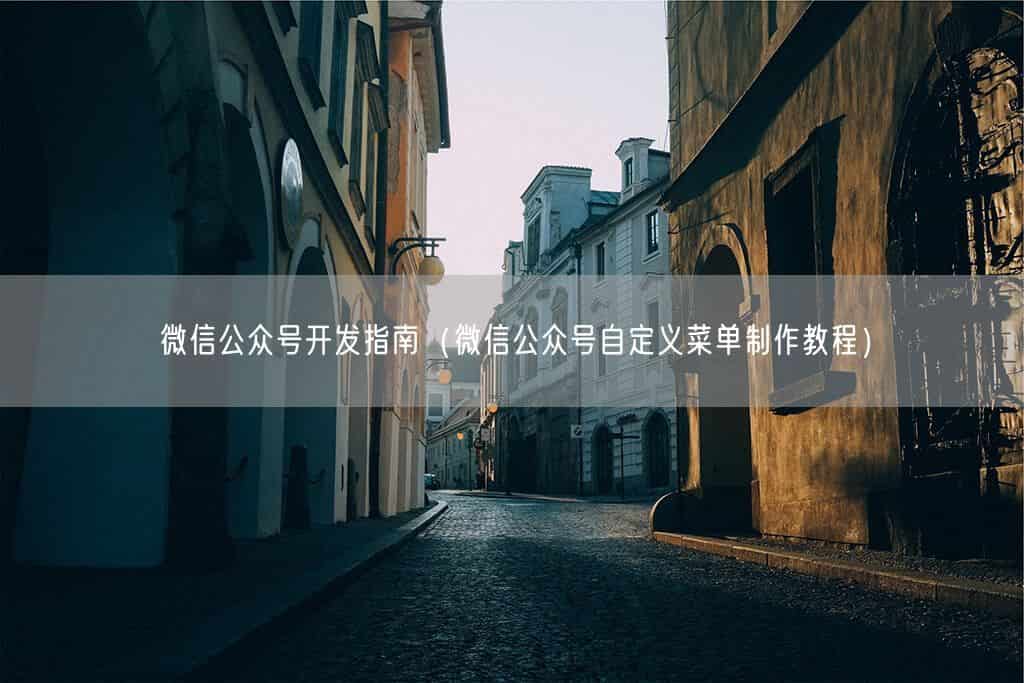 微信公众号开发指南（微信公众号自定义菜单制作教程）(图1)