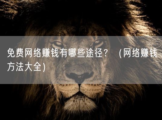 免费网络赚钱有哪些途径？（网络赚钱方法大全）(图1)