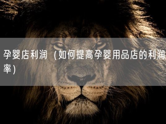 孕婴店利润（如何提高孕婴用品店的利润率）(图1)