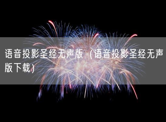 语音投影圣经无声版（语音投影圣经无声版下载）(图1)