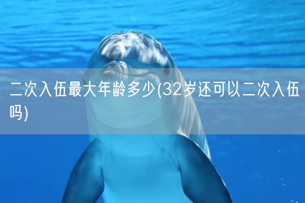 二次入伍最大年龄多少(32岁还可以二次入伍吗)(图1)