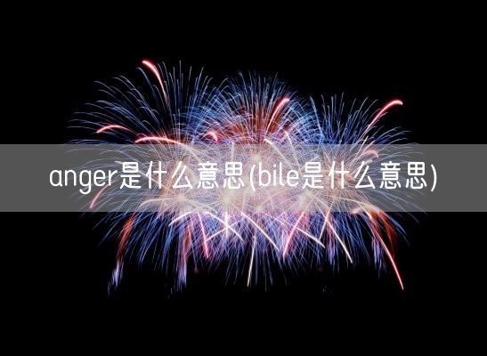 anger是什么意思(bile是什么意思)(图1)