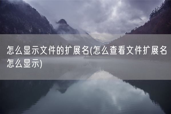怎么显示文件的扩展名(怎么查看文件扩展名怎么显示)(图1)