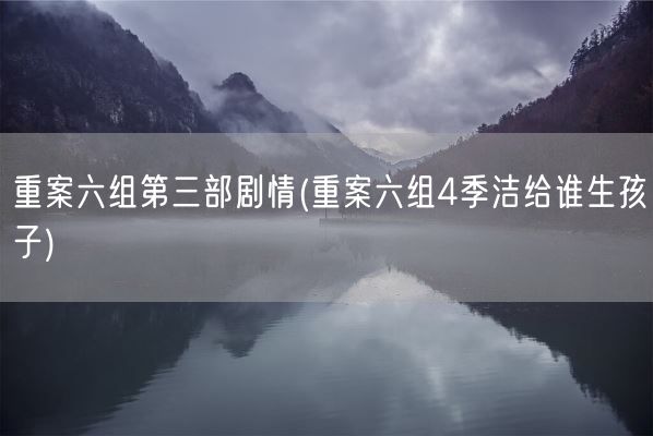 重案六组第三部剧情(重案六组4季洁给谁生孩子)(图1)