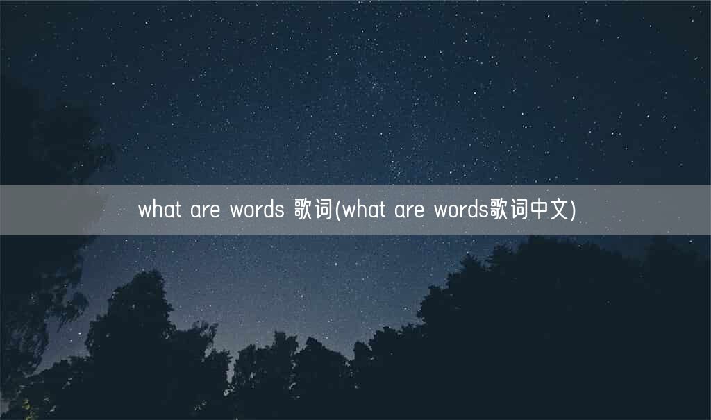 what are words 歌词(what are words歌词中文)(图1)