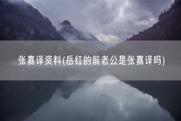 张嘉译资料(岳红的前老公是张嘉译吗)(图1)