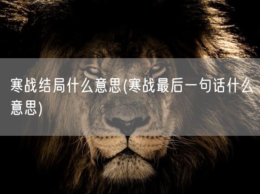 寒战结局什么意思(寒战最后一句话什么意思)(图1) 寒战结局什么意思(寒战最后一句话什么意思)(图1)