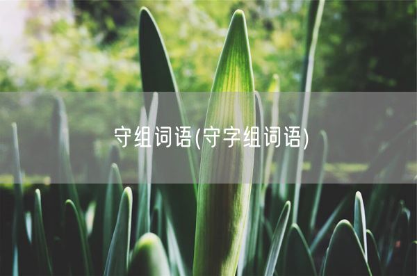 守组词语(守字组词语)(图1)