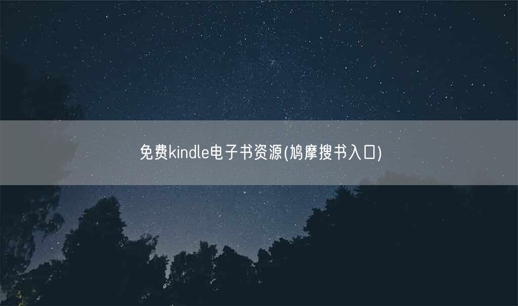 免费kindle电子书资源(鸠摩搜书入口)(图1)