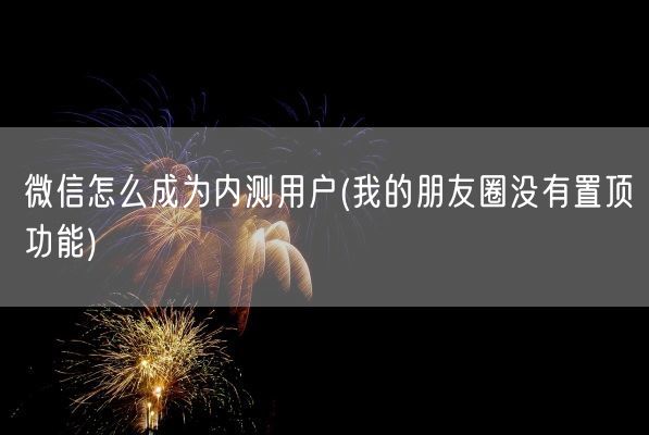 微信怎么成为内测用户(我的朋友圈没有置顶功能)(图1) 微信怎么成为内测用户(我的朋友圈没有置顶功能)(图1)