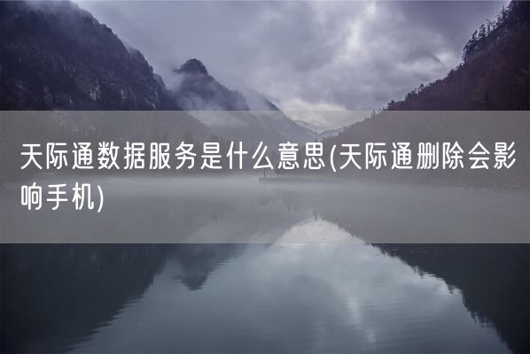 天际通数据服务是什么意思(天际通删除会影响手机)(图1)