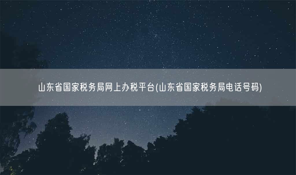 山东省国家税务局网上办税平台(山东省国家税务局电话号码)(图1) 山东省国家税务局网上办税平台(山东省国家税务局电话号码)(图1)