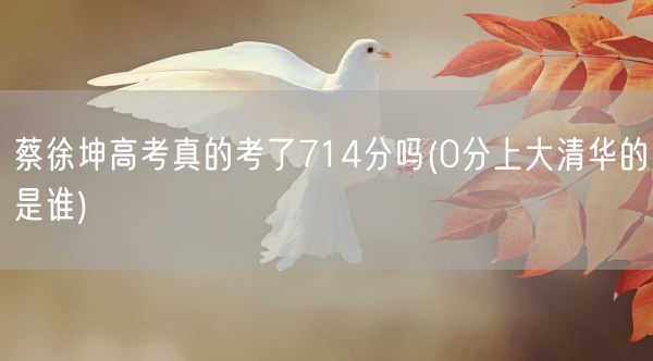 蔡徐坤高考真的考了714分吗(0分上大清华的是谁)(图1)