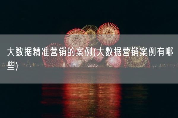 大数据精准营销的案例(大数据营销案例有哪些)(图1)
