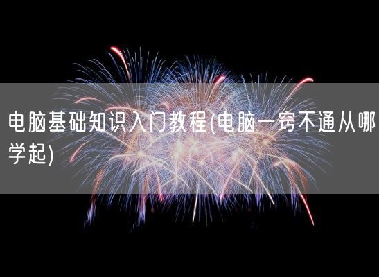 电脑基础知识入门教程(电脑一窍不通从哪学起)(图1)