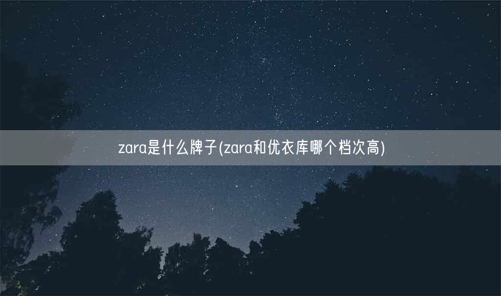 zara是什么牌子(zara和优衣库哪个档次高)(图1)