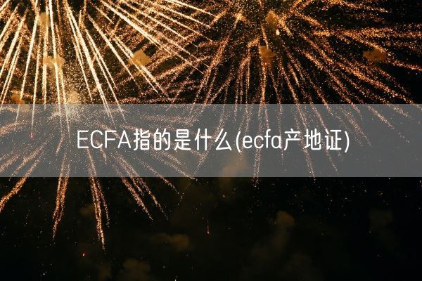 ECFA指的是什么(ecfa产地证)(图1)