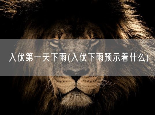 入伏第一天下雨(入伏下雨预示着什么)(图1)