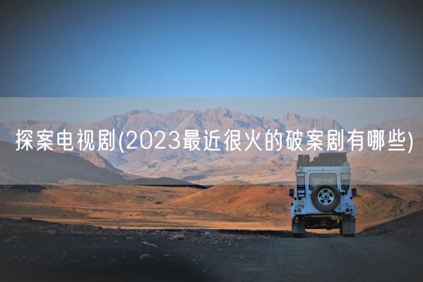探案电视剧(2023最近很火的破案剧有哪些)(图1)