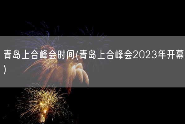 青岛上合峰会时间(青岛上合峰会2023年开幕)(图1)