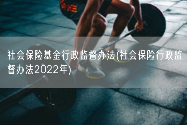 社会保险基金行政监督办法(社会保险行政监督办法2022年)(图1)