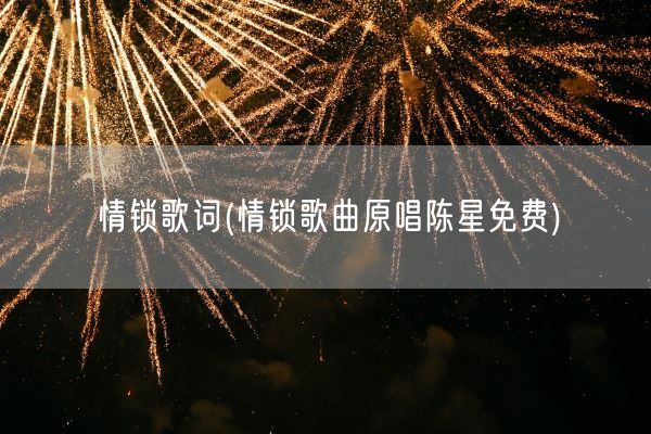 情锁歌词(情锁歌曲原唱陈星免费)(图1)