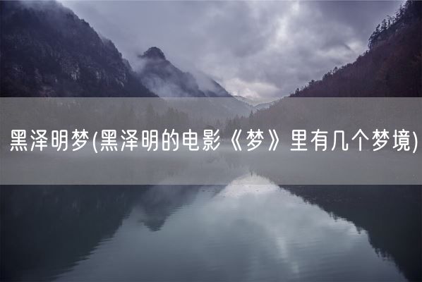 黑泽明梦(黑泽明的电影《梦》里有几个梦境)(图1)