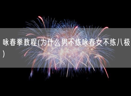 咏春拳教程(为什么男不练咏春女不练八极)(图1)