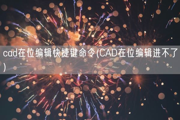 cad在位编辑快捷键命令(CAD在位编辑进不了)(图1)