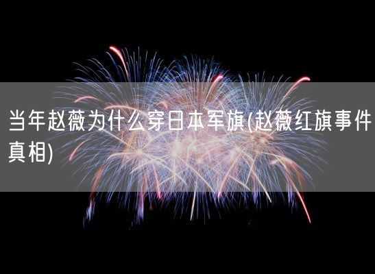 当年赵薇为什么穿日本军旗(赵薇红旗事件真相)(图1)