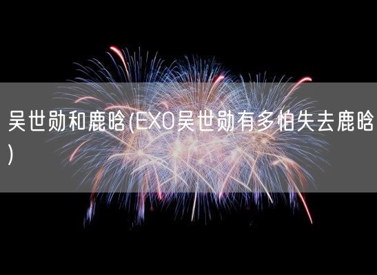 吴世勋和鹿晗(EXO吴世勋有多怕失去鹿晗)(图1)