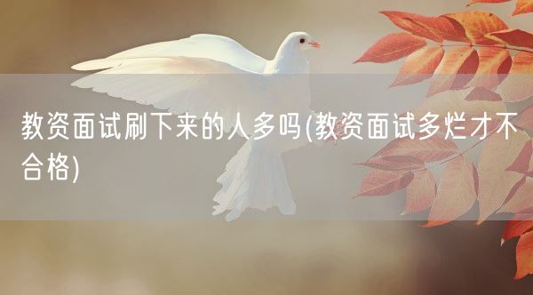 教资面试刷下来的人多吗(教资面试多烂才不合格)(图1)