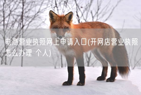 电商营业执照网上申请入口(开网店营业执照怎么办理 个人)(图1)