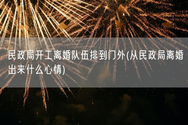 民政局开工离婚队伍排到门外(从民政局离婚出来什么心情)(图1)
