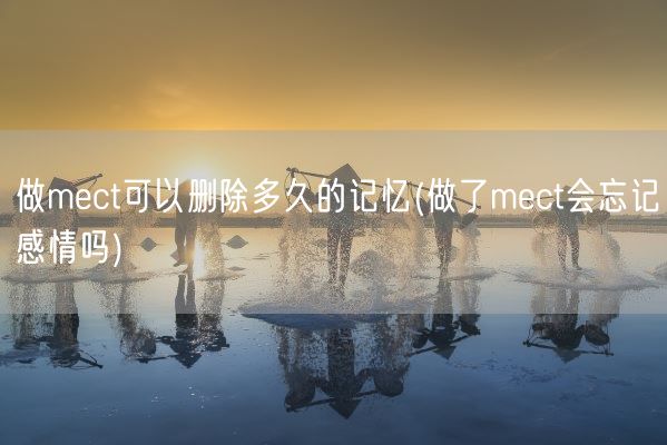 做mect可以删除多久的记忆(做了mect会忘记感情吗)(图1)