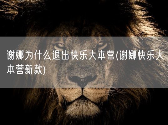 谢娜为什么退出快乐大本营(谢娜快乐大本营新款)(图1)