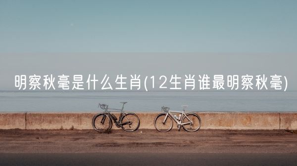 明察秋毫是什么生肖(12生肖谁最明察秋毫)(图1) 明察秋毫是什么生肖(12生肖谁最明察秋毫)(图1)