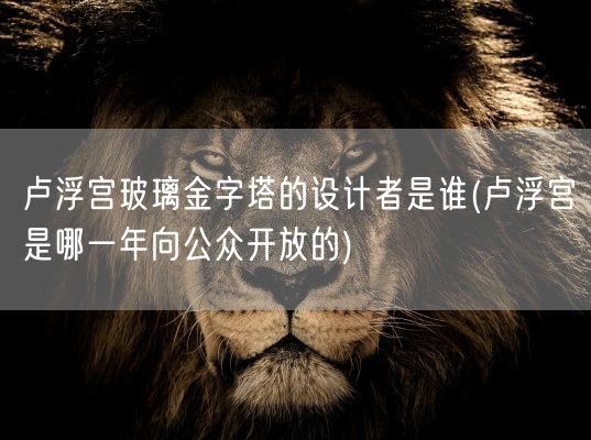 卢浮宫玻璃金字塔的设计者是谁(卢浮宫是哪一年向公众开放的)(图1)