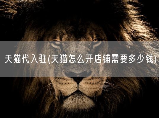 天猫代入驻(天猫怎么开店铺需要多少钱)(图1)