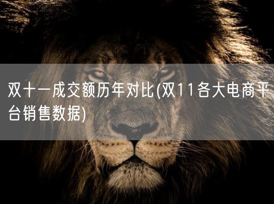 双十一成交额历年对比(双11各大电商平台销售数据)(图1)