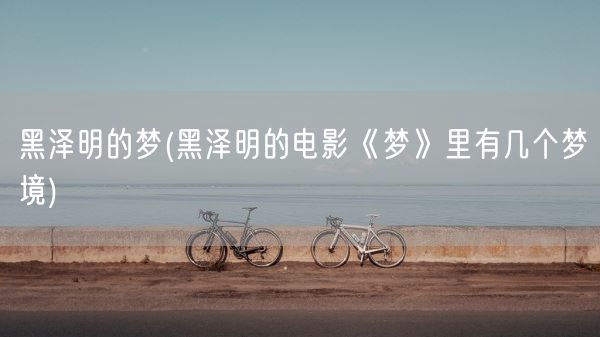 黑泽明的梦(黑泽明的电影《梦》里有几个梦境)(图1)