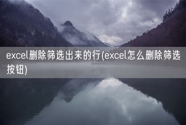 excel删除筛选出来的行(excel怎么删除筛选按钮)(图1)