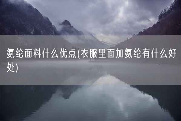 氨纶面料什么优点(衣服里面加氨纶有什么好处)(图1) 氨纶面料什么优点(衣服里面加氨纶有什么好处)(图1)