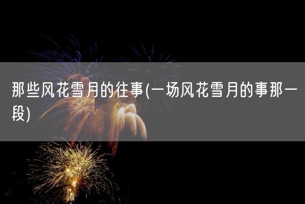 那些风花雪月的往事(一场风花雪月的事那一段)(图1)