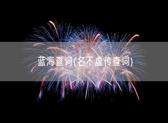 蓝海查词(名不虚传查词)(图1)
