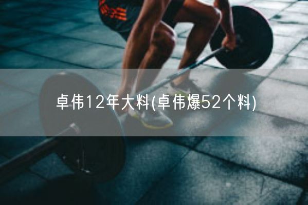 卓伟12年大料(卓伟爆52个料)(图1)