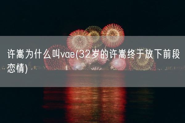 许嵩为什么叫vae(32岁的许嵩终于放下前段恋情)(图1)