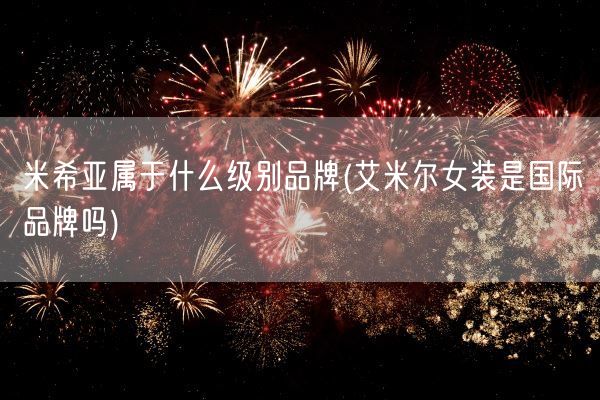 米希亚属于什么级别品牌(艾米尔女装是国际品牌吗)(图1)