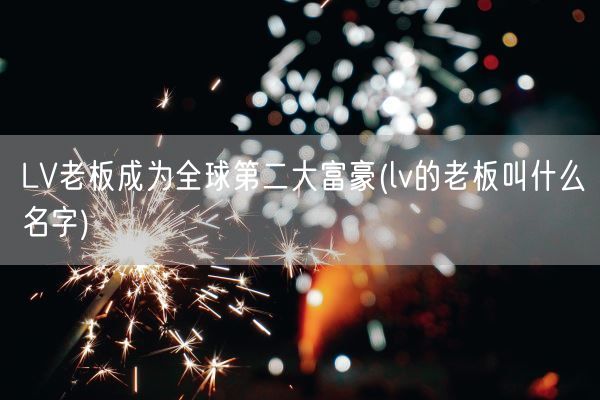 LV老板成为全球第二大富豪(lv的老板叫什么名字)(图1)