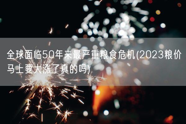 全球面临50年来最严重粮食危机(2023粮价马上要大涨了真的吗)(图1)